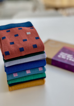 Colourful, eye-catching sock designs