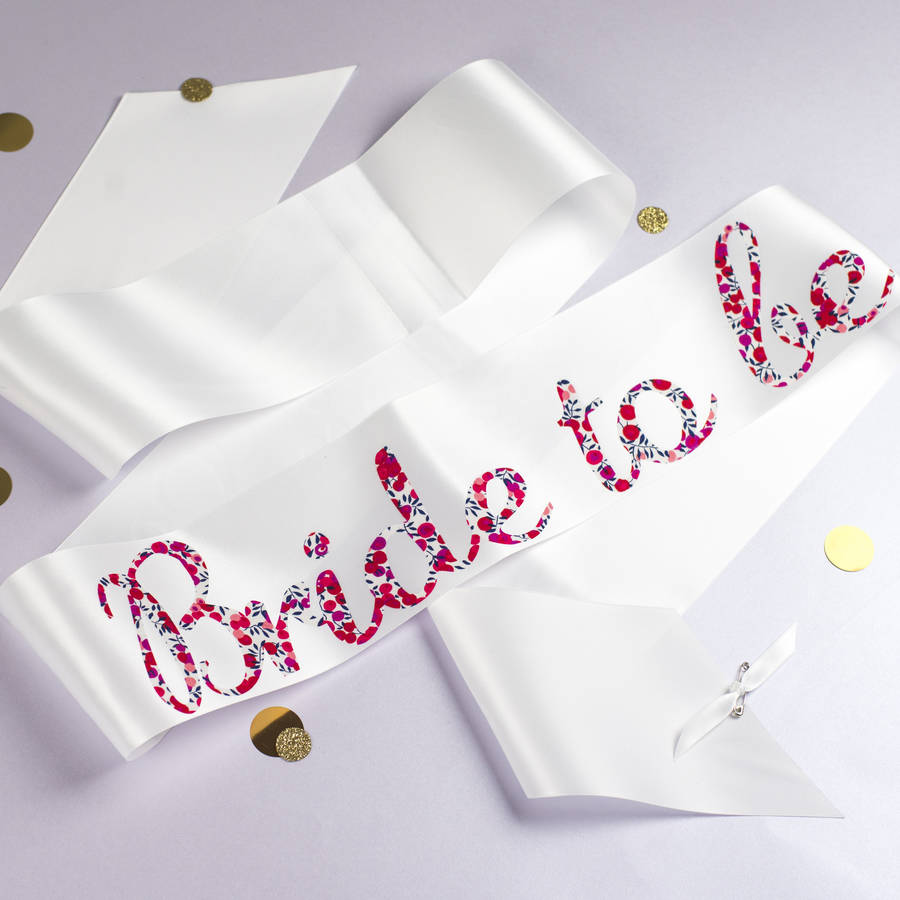 Bride To Be And Hen Party Sashes With Liberty Print | Artwork|