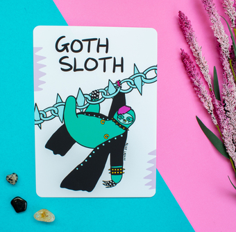 Goth sloth art print