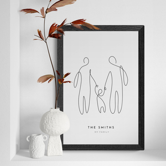 Personalised family holding hands print