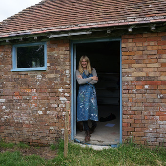 Jenny Sibthorp in her farm studio in Dorset