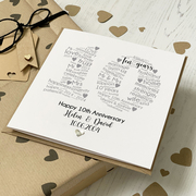 Personalised 10th Anniversary Card With Tin Heart