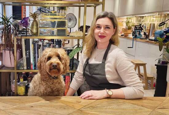 Lee & Ted in her Hatton Garden workshop