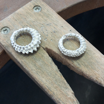 Textured Cuttlefish Bone Cast Organic Rings