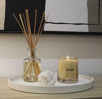 Aromatherapy candle and reed diffuser