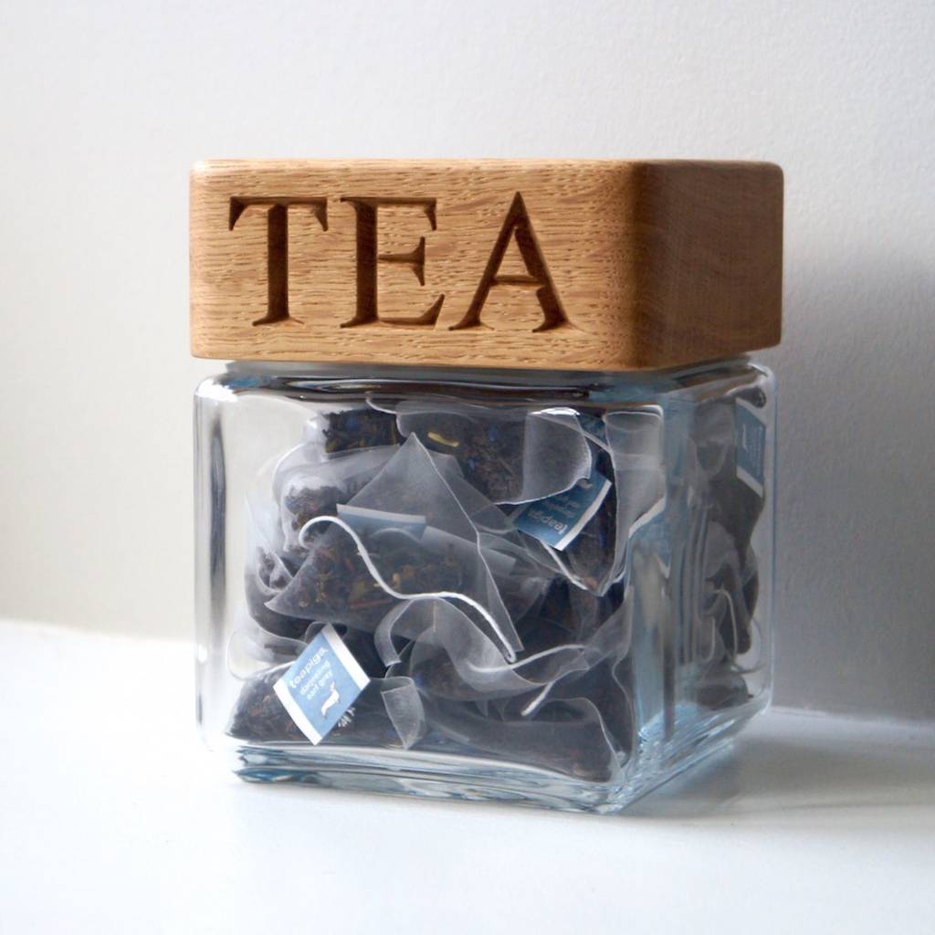 Personalised Oak Food Storage Jars