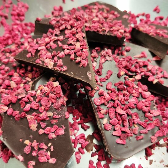 Delicious Dark Raspberry Chocolate slabs