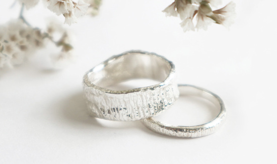 Molten silver Shimmer Rings