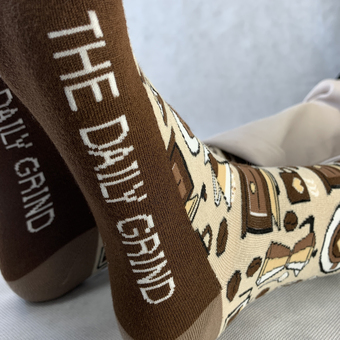 Bamboo coffee socks - the daily grind
