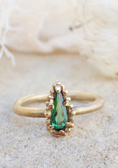 Veridis Ring 9ct gold with green tourmaline