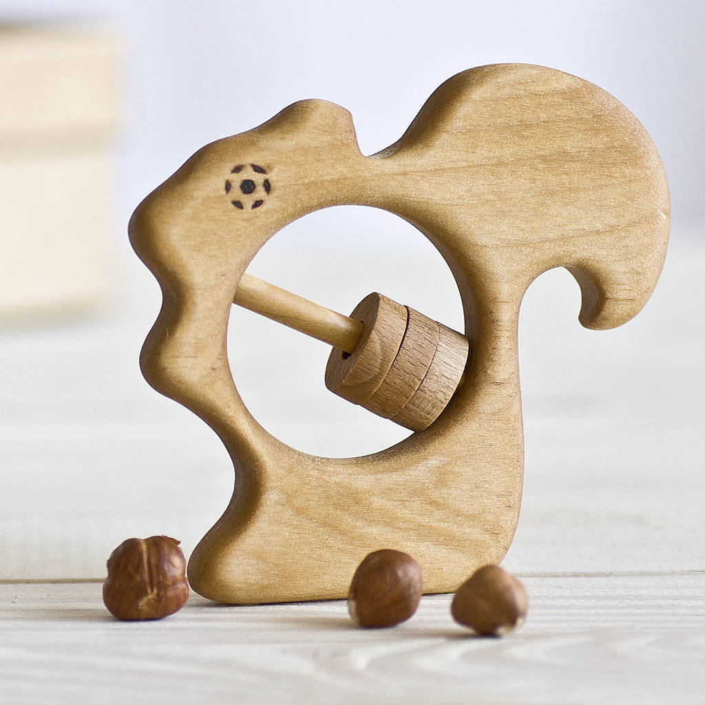 Eco Friendly Squirrel Baby Rattle