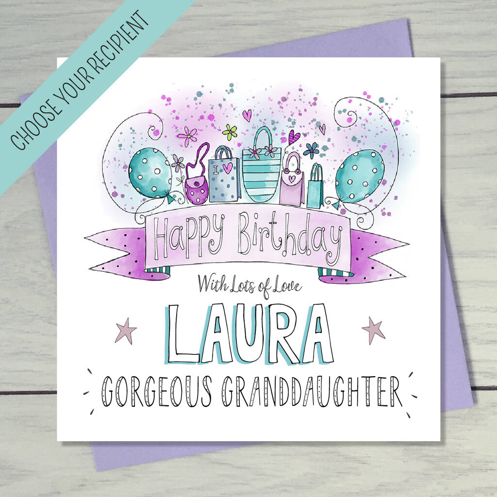 Granddaughter Handbags Birthday Card