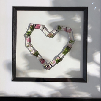 Spring Love framed art glass 