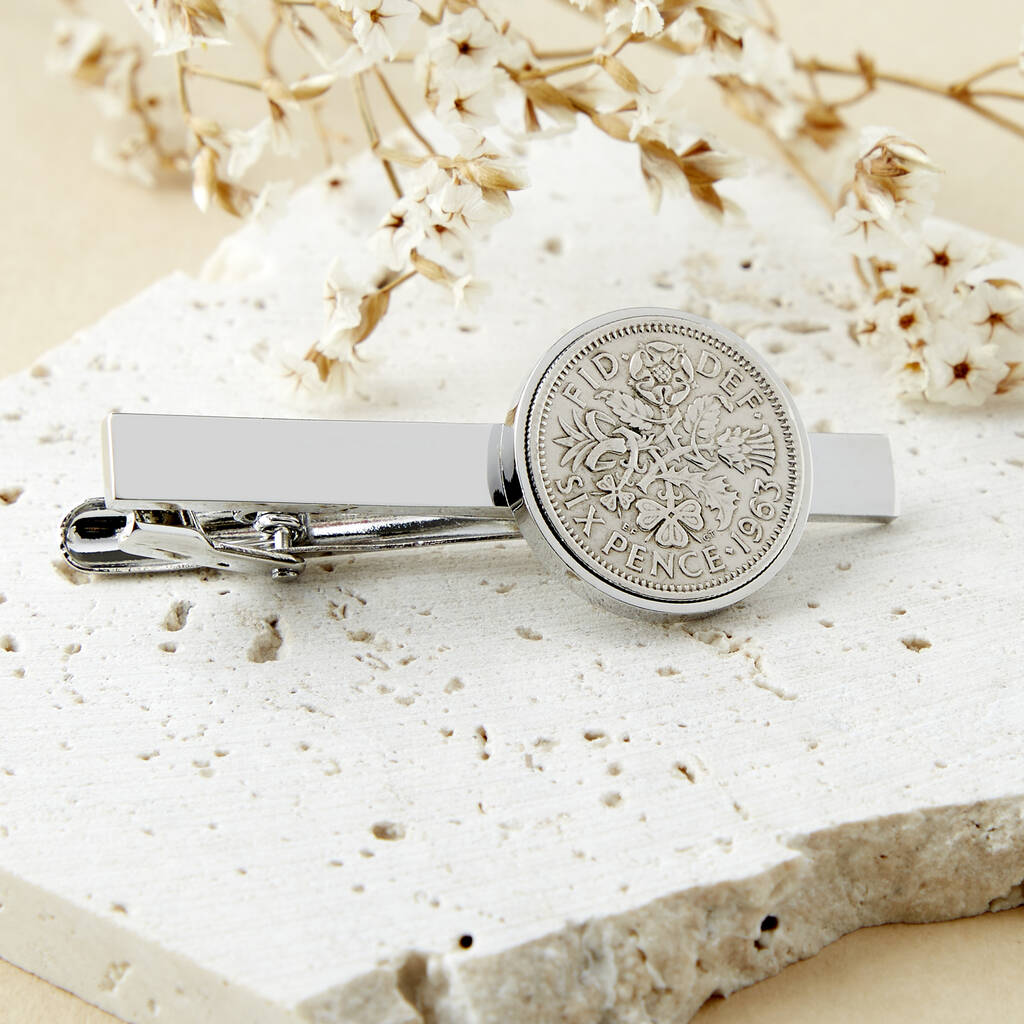 Ellie Ellie 60th Birthday 1959 Sixpence Year Coin Tie Clip | 
