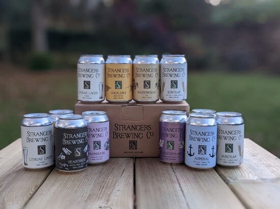 A mixed case selection of Strangers Brewing Co. beers with a range of seasonal and core beers