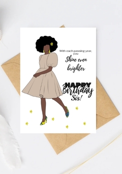Afrocentic black woman sister birthday card 