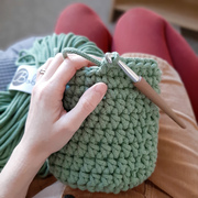 Creating a green crochet basket