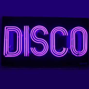 Purple real glass neon Disco sign