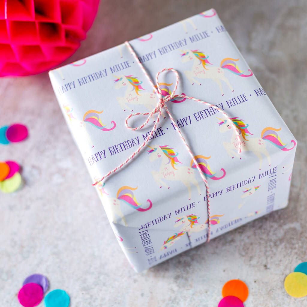Personalised Unicorn Gift Wrapping Paper