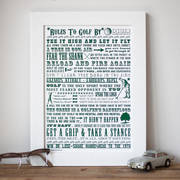 'Rules To Golf By' Golf Lovers' Print