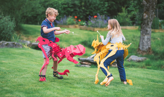 T Rex and Triceratops Dinosuit construction toy