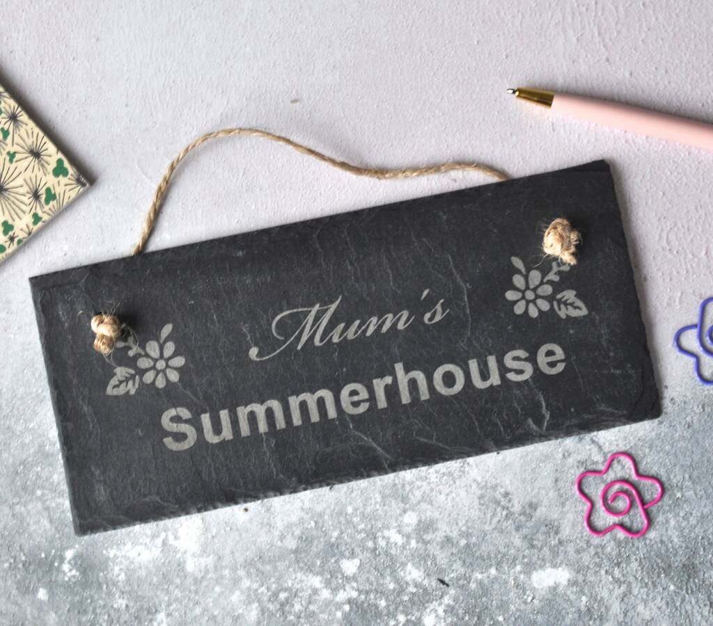 Sweet Pea Design Personalised Summerhouse Slate Sign | 