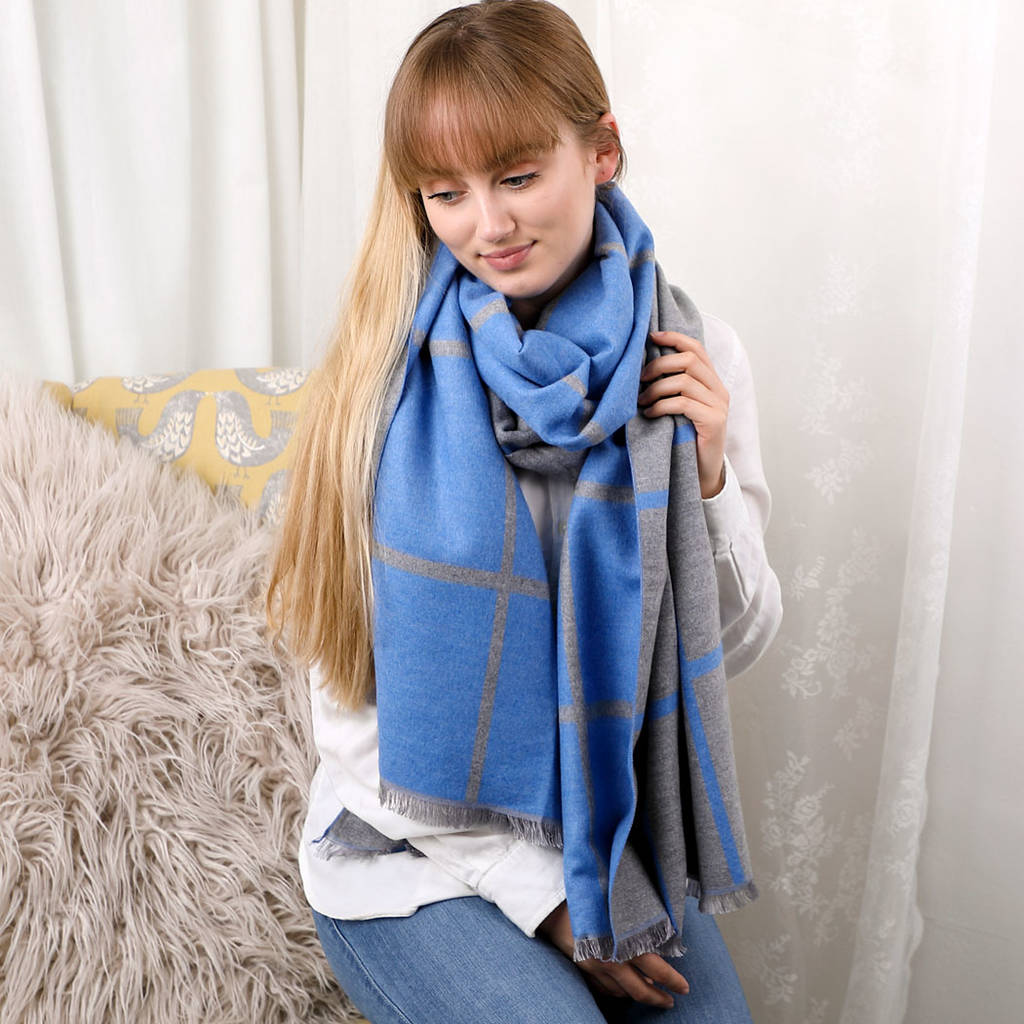 Lovethelinks Checked Reversible Blanket Scarf | 