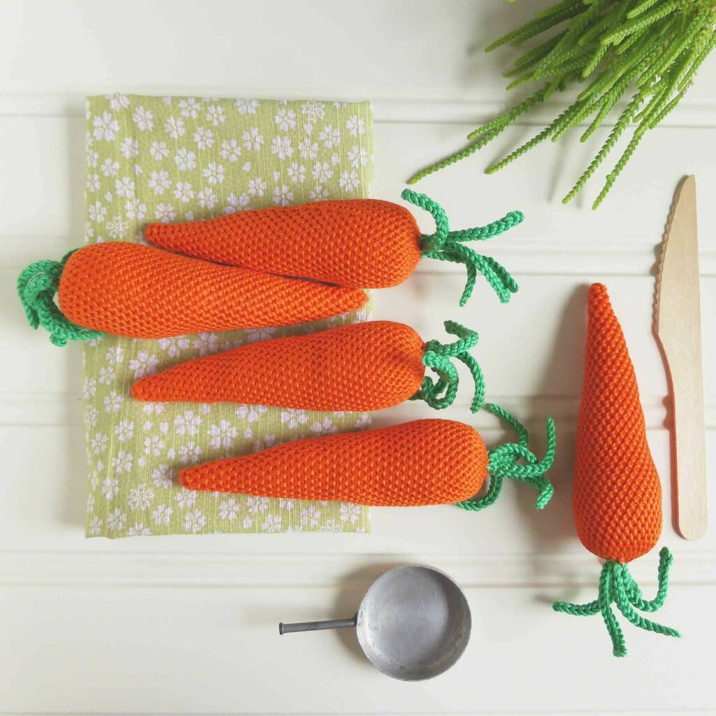 Carrot Play Pretend Crochet Vegetable Soft Toy