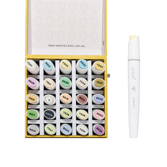 25 premium graphic markers set for for artists, illustrators, urban designers, architects, colouring artists and hobbyists