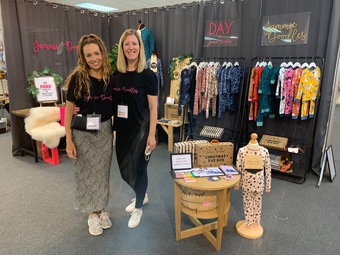 Sarah and Leanne with the whole Jammie Doodles range at one of our National Trade Shows.