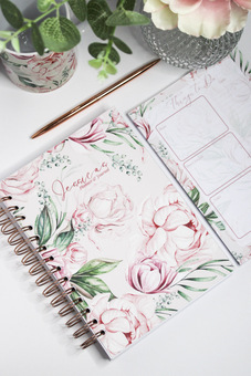 Vintage Peony undated planner and things to do notepad