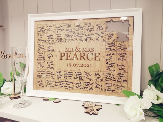 Our Best Selling Oak Puzzle Guestbook
