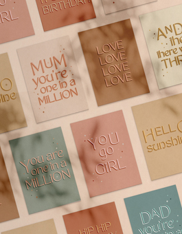 Lettered greetings cards