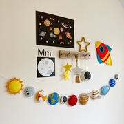 Felt Solar System Garland Felt Planet Decorations Space Decor Forged in Fables