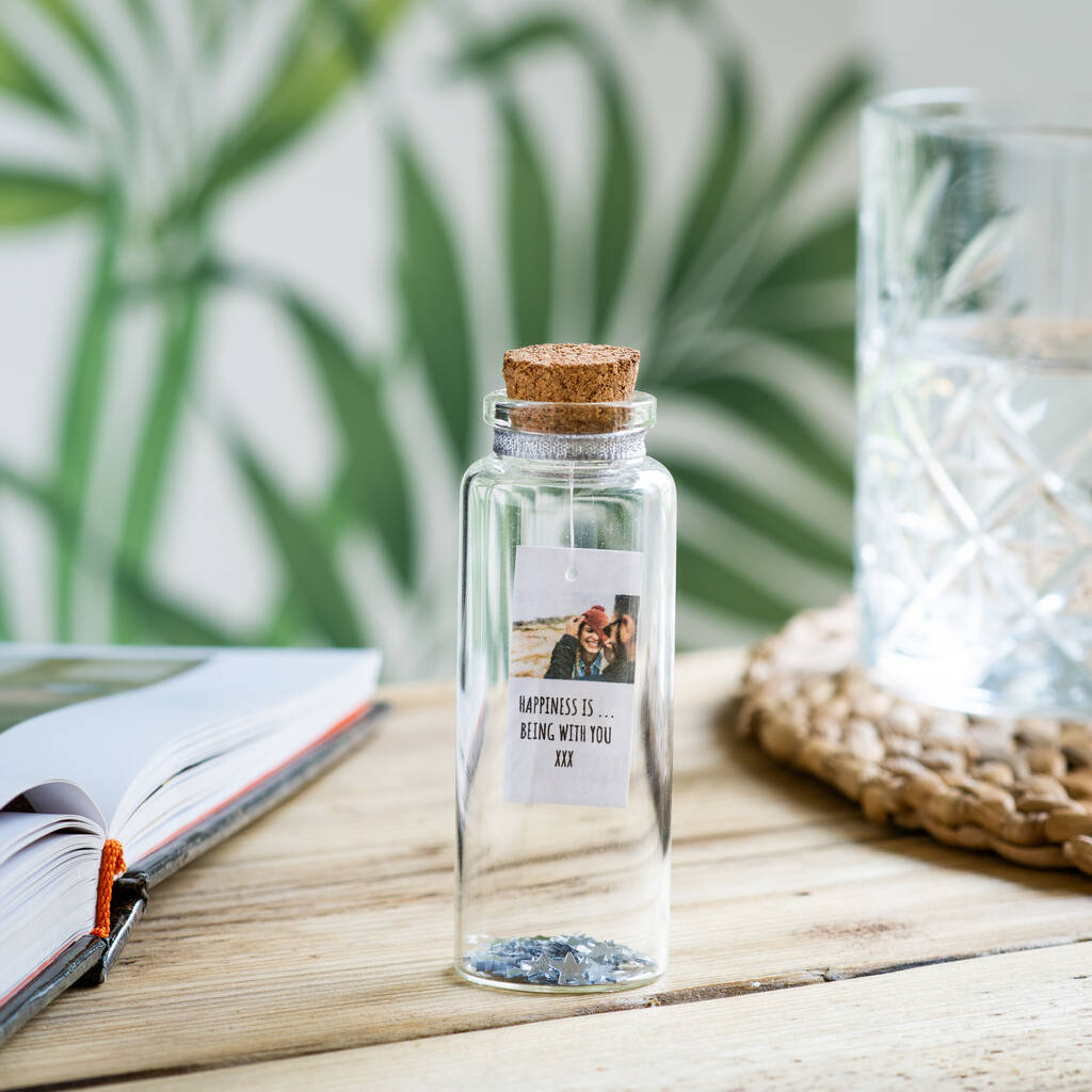Personalised Photo Gift Message In A Bottle