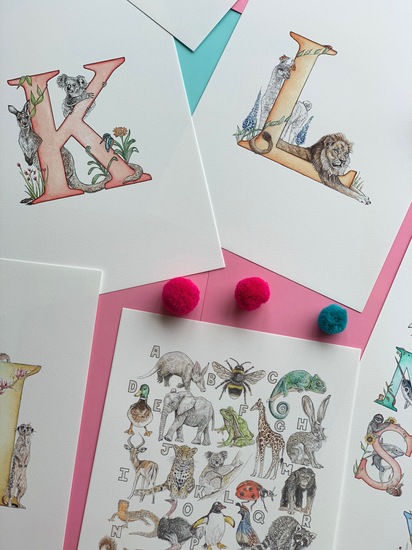 Illustrated Letters and Alphabet prints
