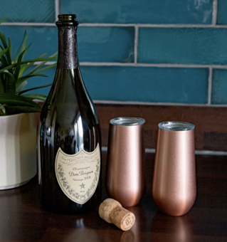 Stainless steel insulated champagne flutes