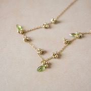 Gold filled and peridots She Blooms Choker