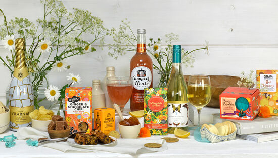 a selection of sustainable products we use in the sustainable hampers