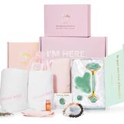 Luxury Self-Care Pamper Gift Set. This indulgent gift set includes a jade roller, a gua sha tool, and essential oil diffusers for a truly relaxing self-care exp