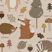 Woodland animals nature art print with illustrations from the forest, by Paper & Bean