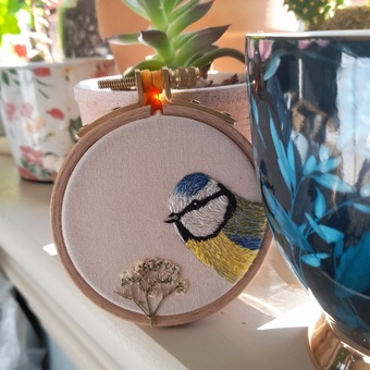 Bird hand embroidery 