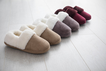 Our heated slippers with removable heat pads