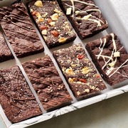 Close up of vegan brownies
