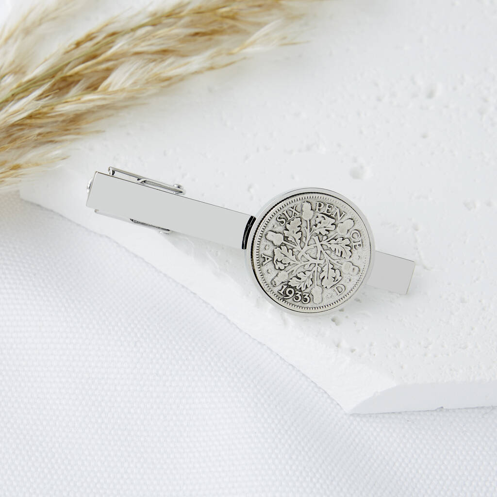 Ellie Ellie 90th Birthday 1929 Sixpence Year Coin Tie Clip | 