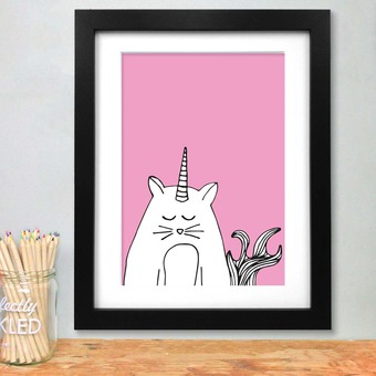 Cat unicorn A3 Print 