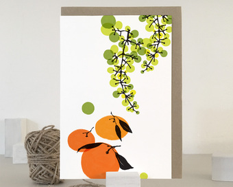 Tangerines and Grapes Greeting Card