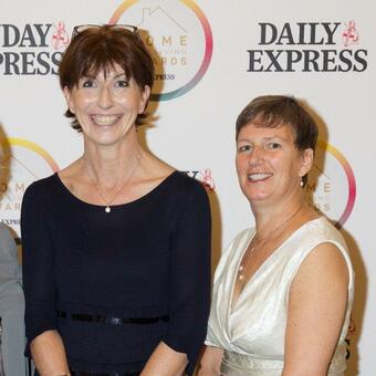 Julia & Lucie Founders of Julu at the Daily Express Awards  with the Laundry Ladder nominated in one of the award categories 
