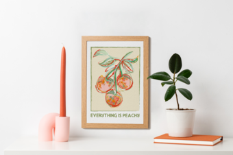 Everything is peachy print