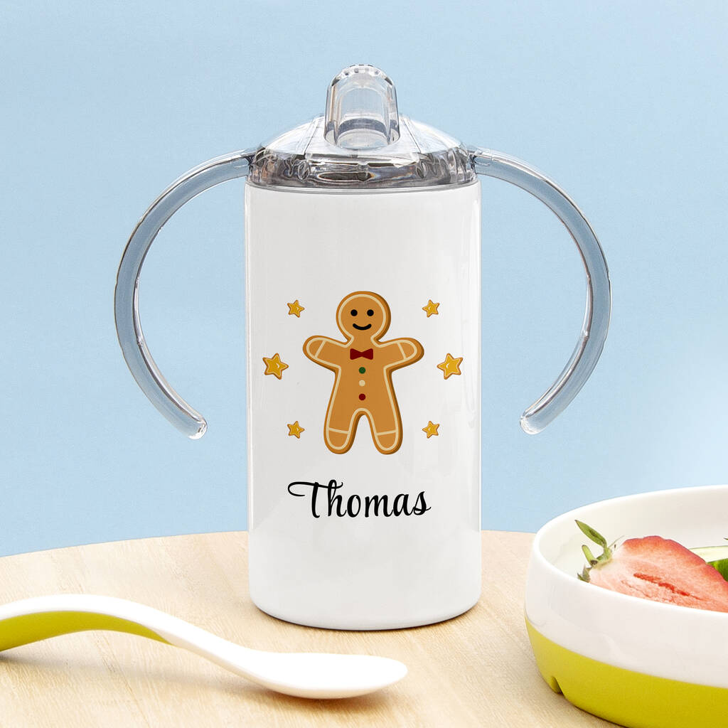 Personalised Gingerbread Kids Sippy Cup